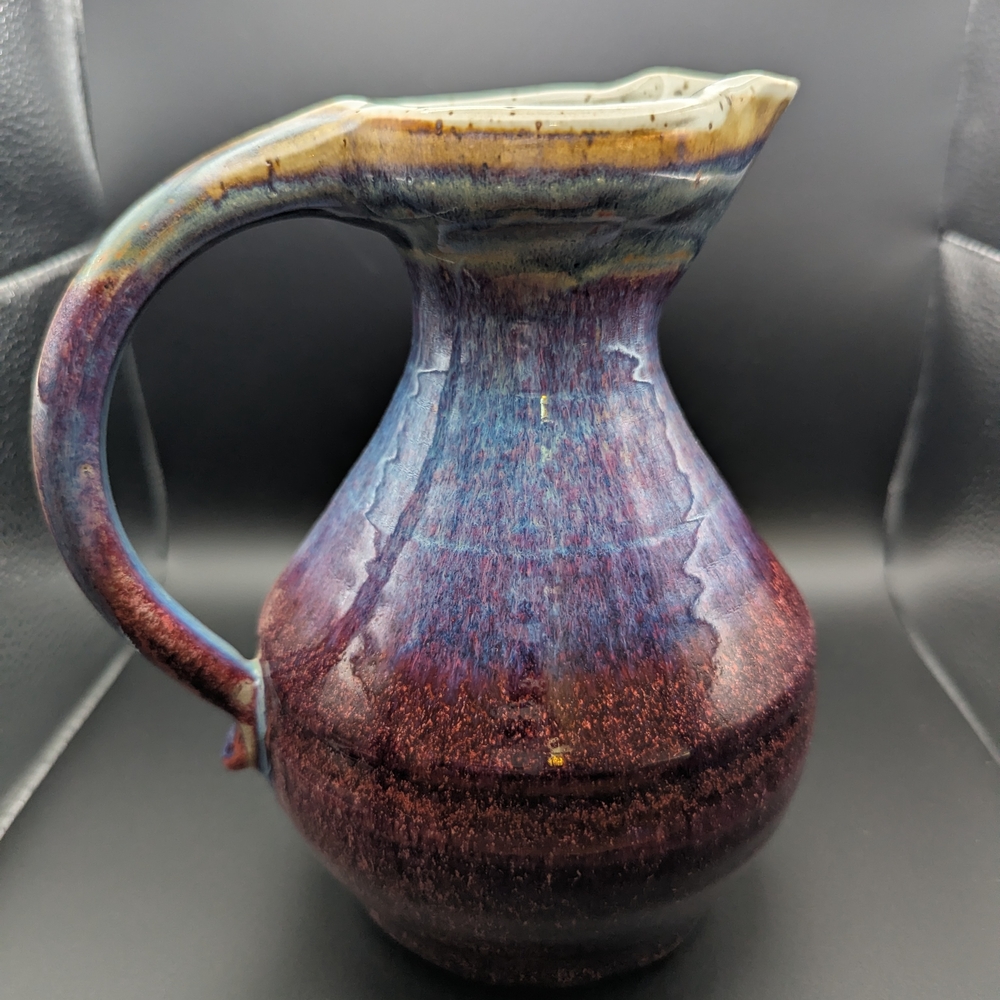 Handcrafted Multicolor Ceramic Pitcher - Picture 6 of 12